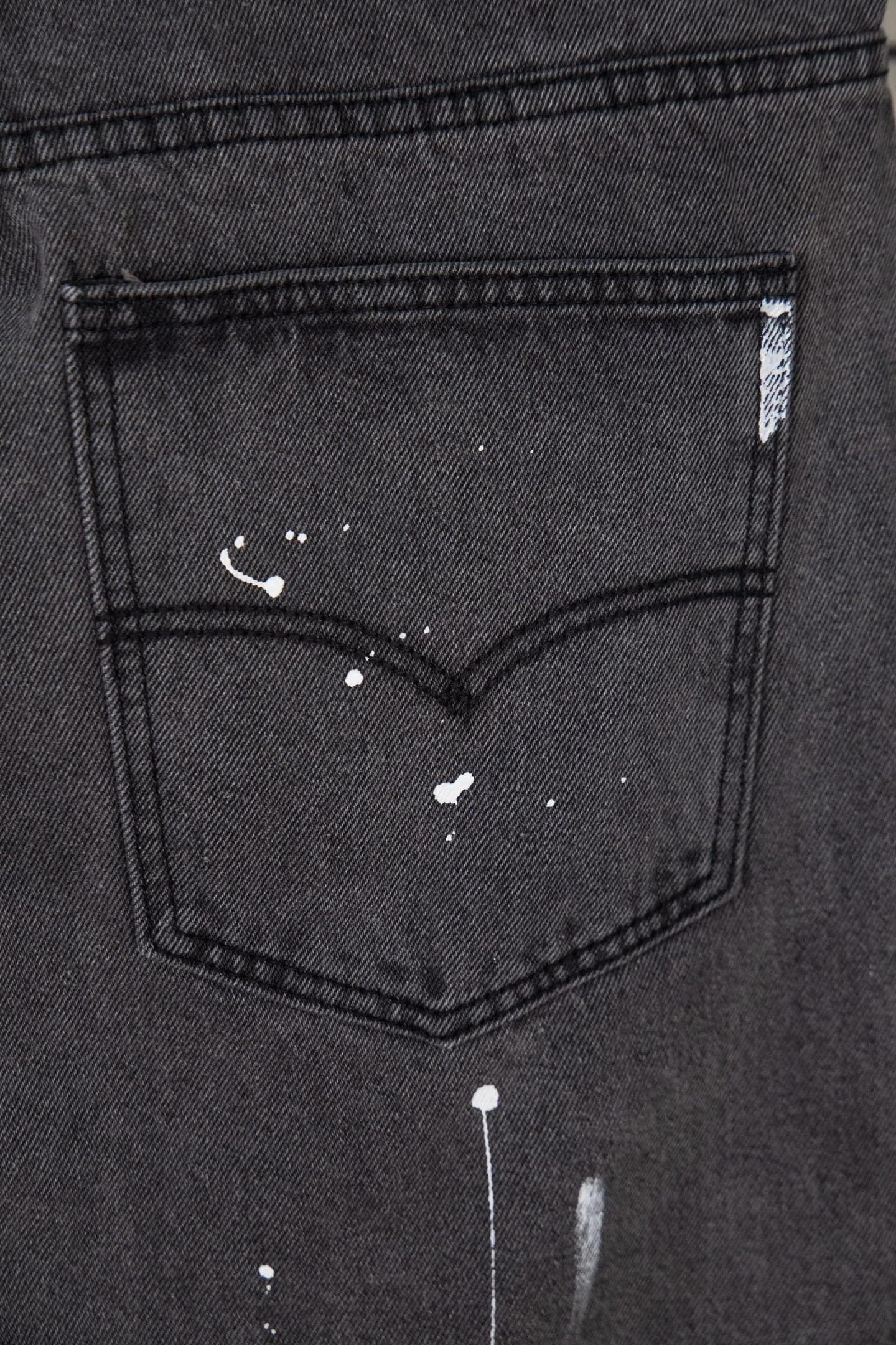 Style number: M401 P250 GALLERY DEPT. Spliced ​​ink splash denim print logo bell bottoms washed jeans Color: black blue Code number: 28 30 32 34
